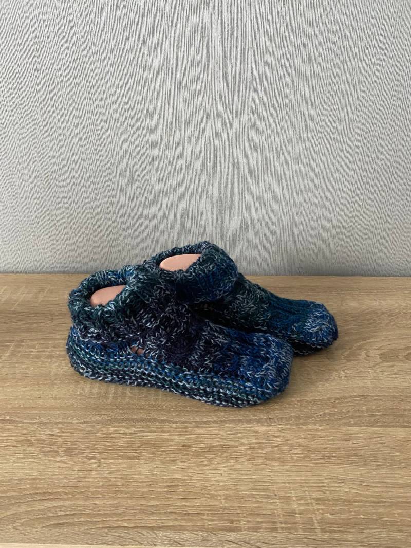 Socken Handgestrickt Stricksocken Größe 37-39 Puschen Hausschuhe Geschenk von ArtLoveSchreiber