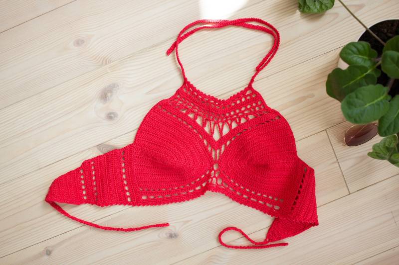 Häkeln Crop Top, Neckholder Oben, Häkeln Frau Oben von ArtMadeByAnastasia