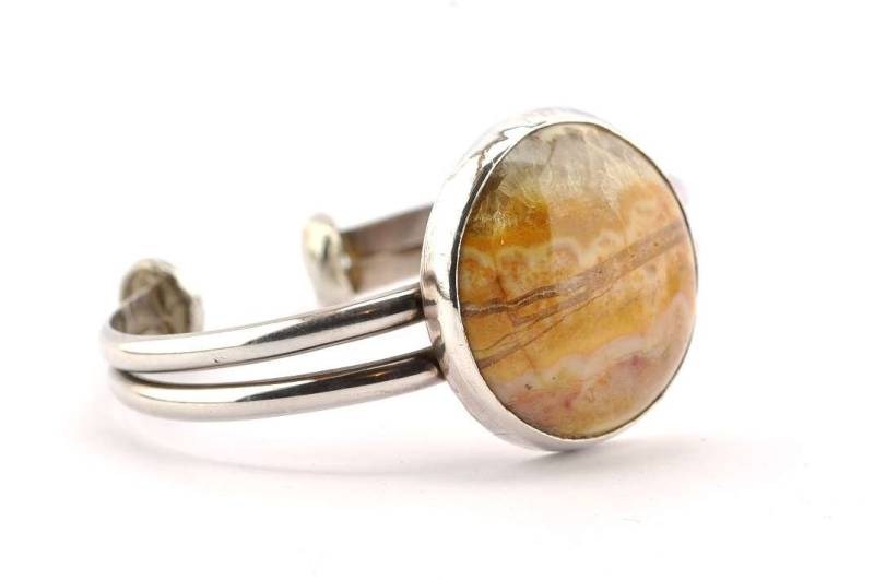 starres Armband Aus Gelb Und Silber Jaspis/Achat 925 von ArtMineral