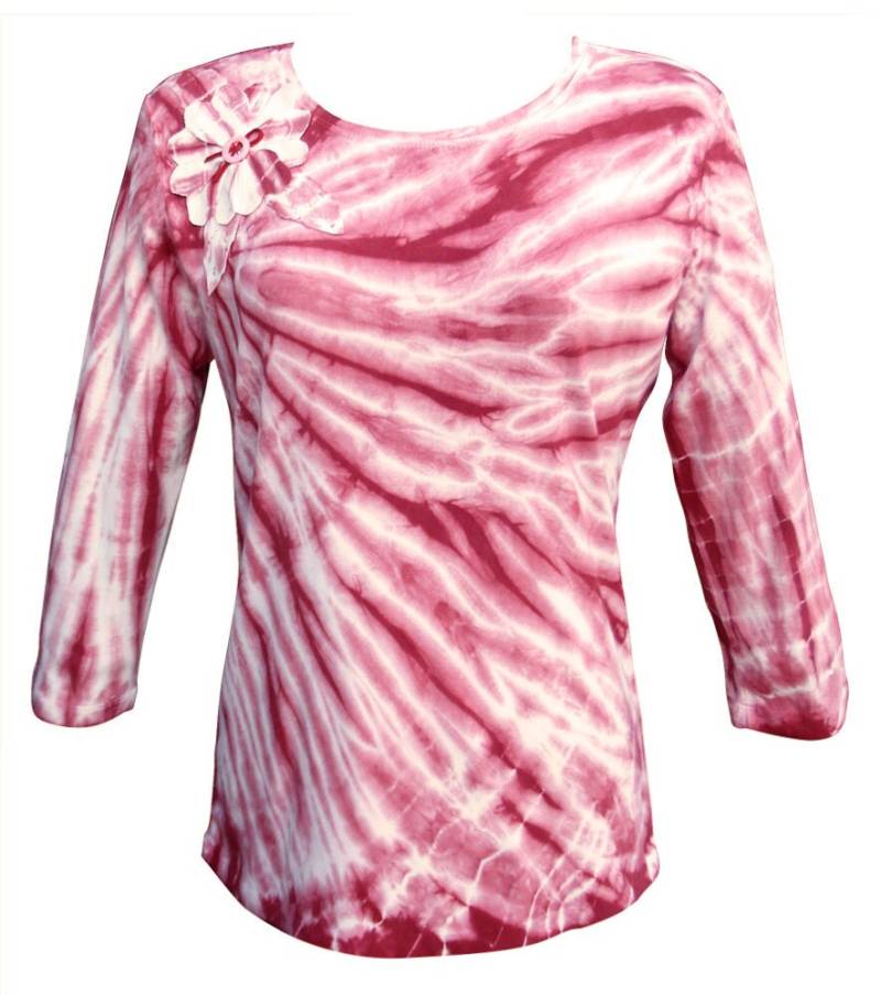 Baumwolle 1x1 Baby Rib, Tie Dye/Hand Dye, Baumwolle, Rundhals 3/4 Ärmel. - 2 Farben Angeboten von ArtNatureByLYNN