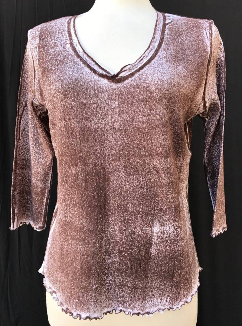 Baumwolle V-Ausschnitt 3/4 Ärmel, Handfärbung von ArtNatureByLYNN