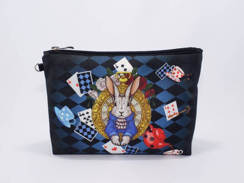 Weißes Kaninchen-Zierbeutel Märchenhafte Kosmetiktasche, Geschenk Für Buchliebhaber von ArtNik17