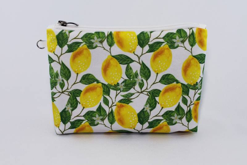 Zitronen-Kosmetiktasche, Handgemachtes Geschenk Für Sie, Niedliches Fruchtmuster-Federmäppchen, Leuchtend Gelber Zitronenbeutel, Frucht von ArtNik17