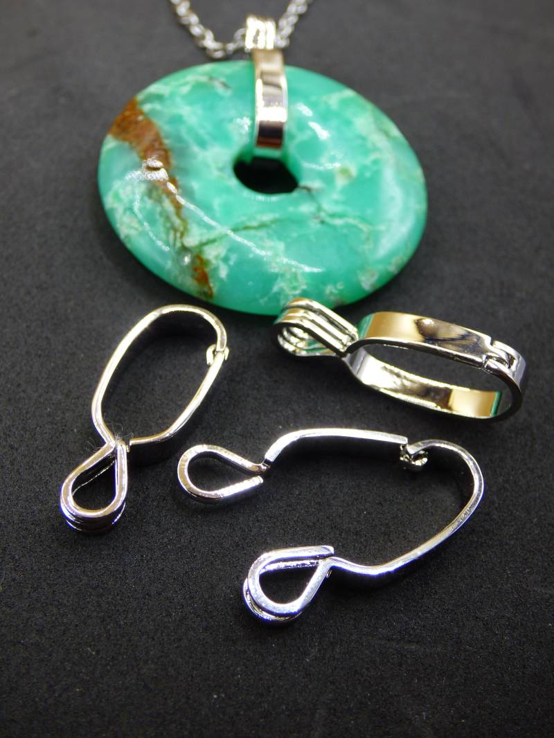 1x Donut Halter Versilbert 30/40 Mm ~ Für Edelstein Kette Schmuck Zubehör Veredlung Fassung Clip Loch von ArtOfNatureBerlin