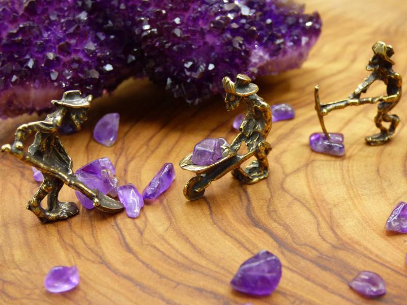 3x Bergmänner Minenarbeiter ~ Messing Figur Geschenk Zum Stein ~Goa ~Hippie ~Boho ~Schmuck ~Heilsteine Wohnung Deko Altar Miniatur von ArtOfNatureBerlin