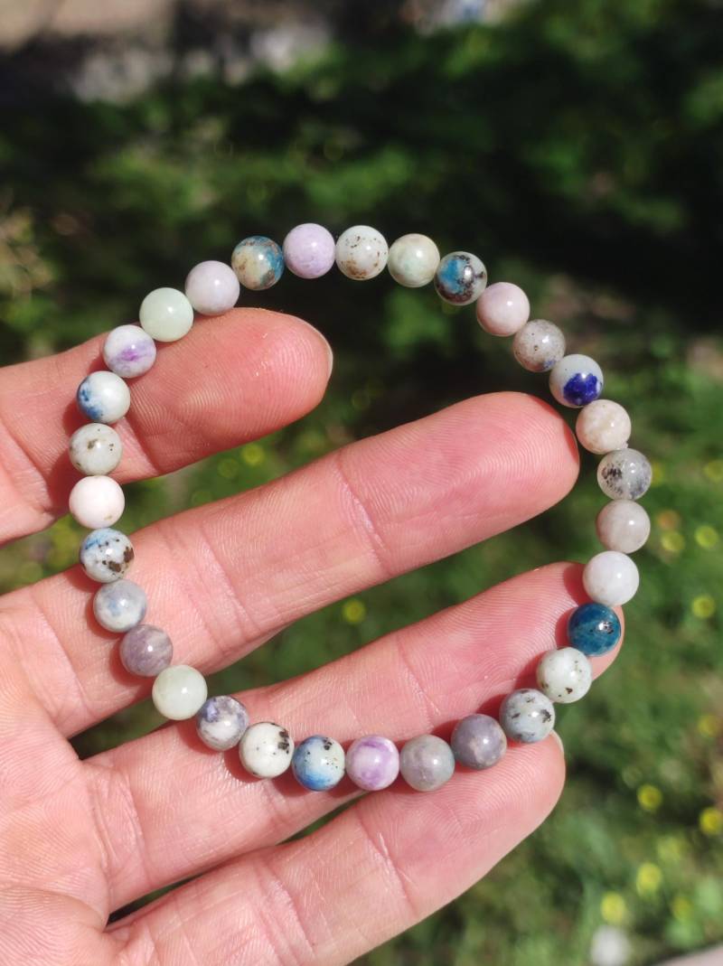 6mm Hackmanit Rarität Edelstein Stretch Armband Blau Rosa Weiß Perlen Kristall Geschenk Mann Frau Selten Heilstein Er Sie Vater Mutter von ArtOfNatureBerlin