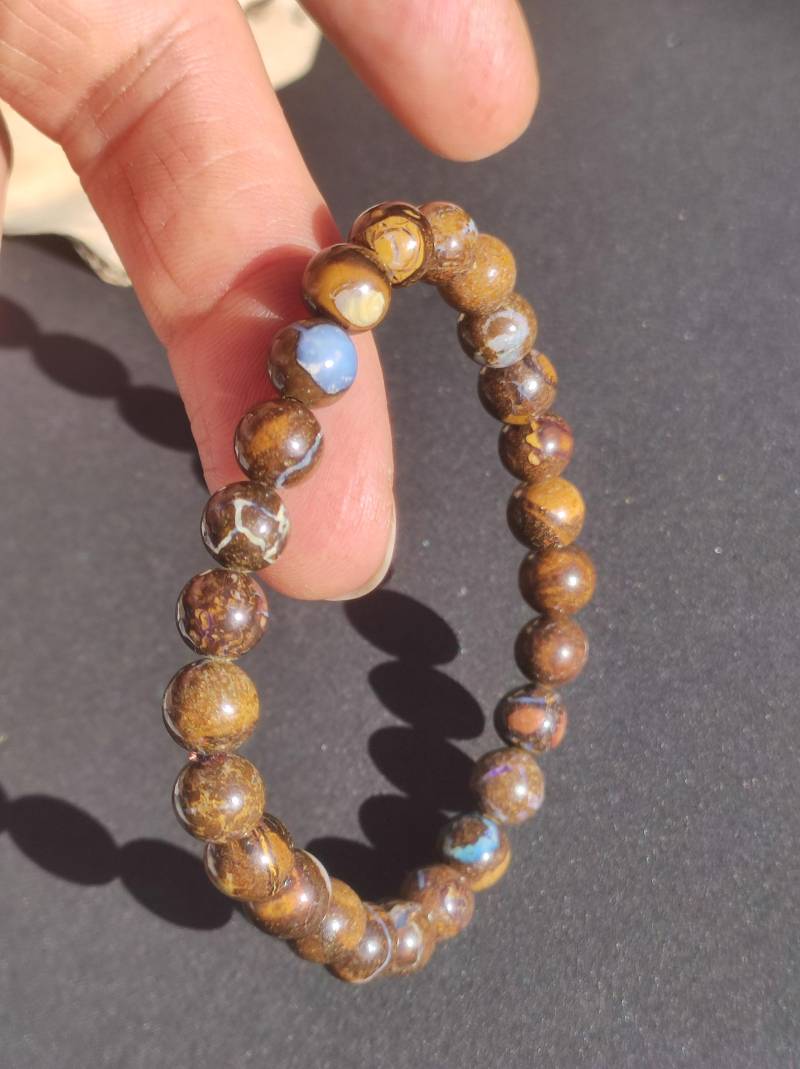 7, 5mm Boulder Opal - Edelstein Perlen Armband Unikat Natur Heilstein Echt Kristall Rarität Geschenk Mann Frau Mutter Er Sie Braun von ArtOfNatureBerlin