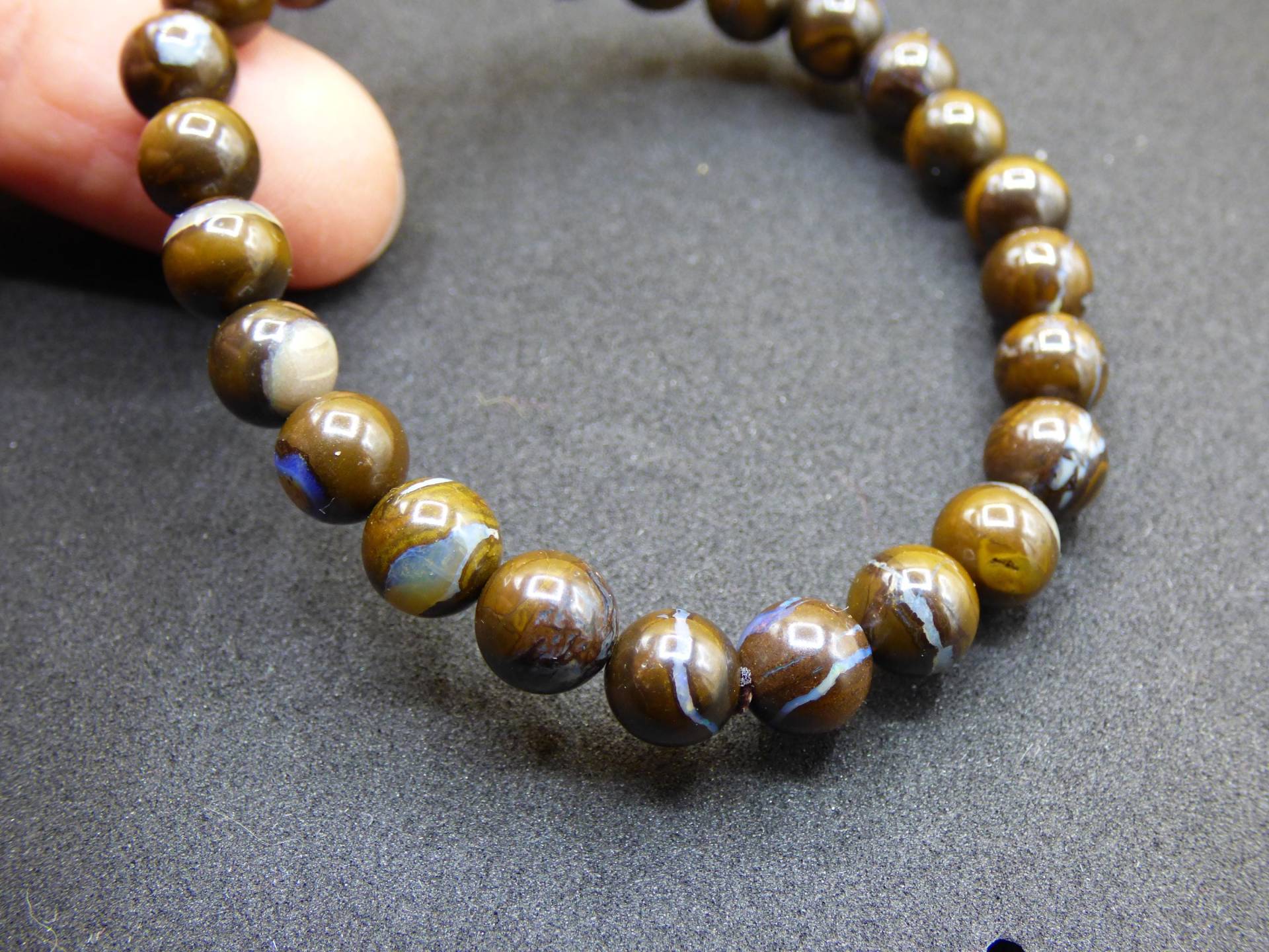 7mm Boulder Opal - Edelstein Perlen Armband Unikat Natur Heilstein Echt Kristall Rarität Geschenk Mann Frau Mutter Er Sie Braun von ArtOfNatureBerlin
