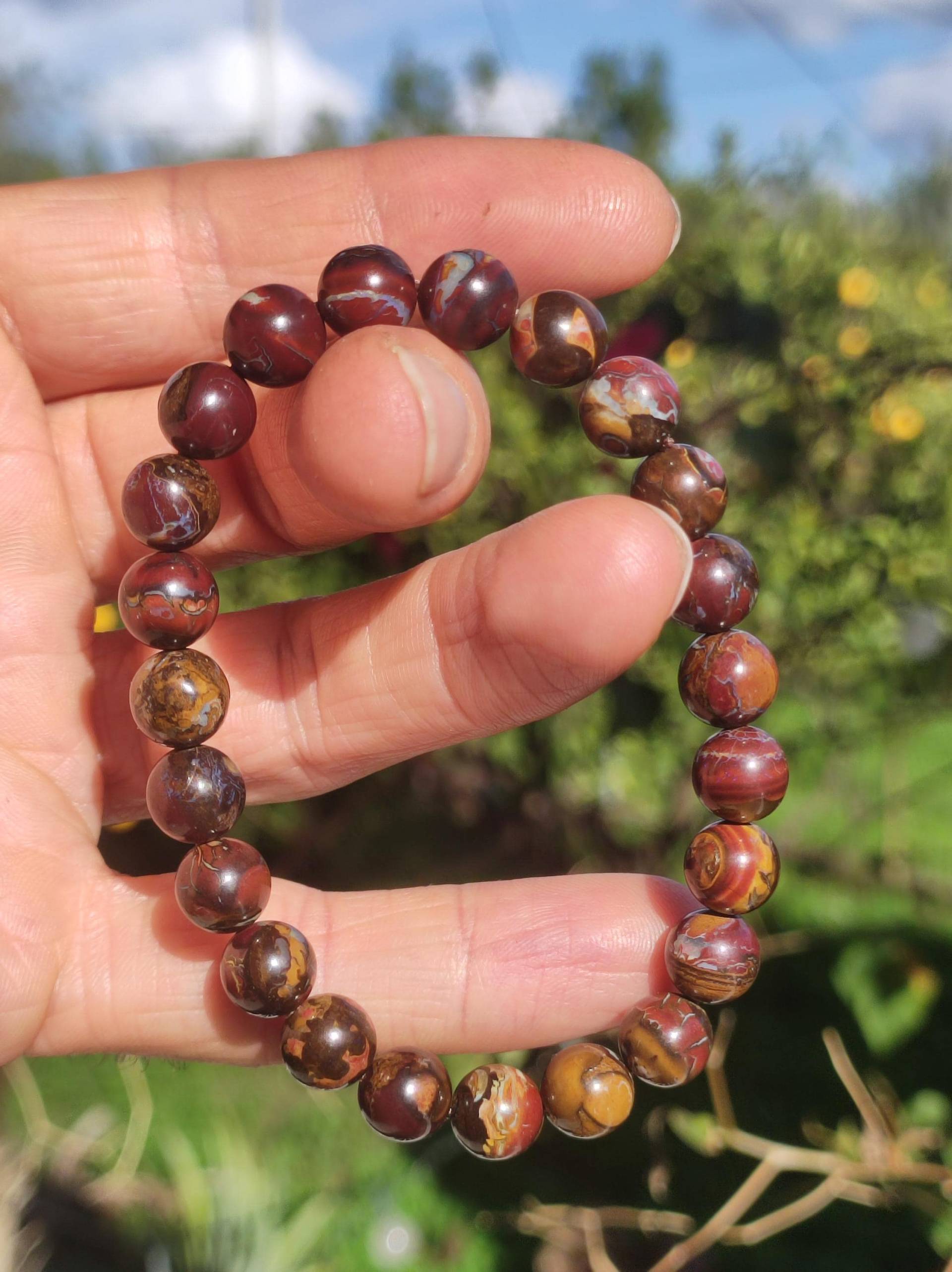8, 5mm Boulder Opal - Edelstein Perlen Armband Unikat Natur Heilstein Echt Kristall Rarität Geschenk Mann Frau Mutter Er Sie Braun 8, 5mm Boulder Opal - Edelstein Perlen Armband Unikat Natur Heilstein Echt Kristall Rarität Geschenk Mann Frau Mutter Er Sie Braun von ArtOfNatureBerlin