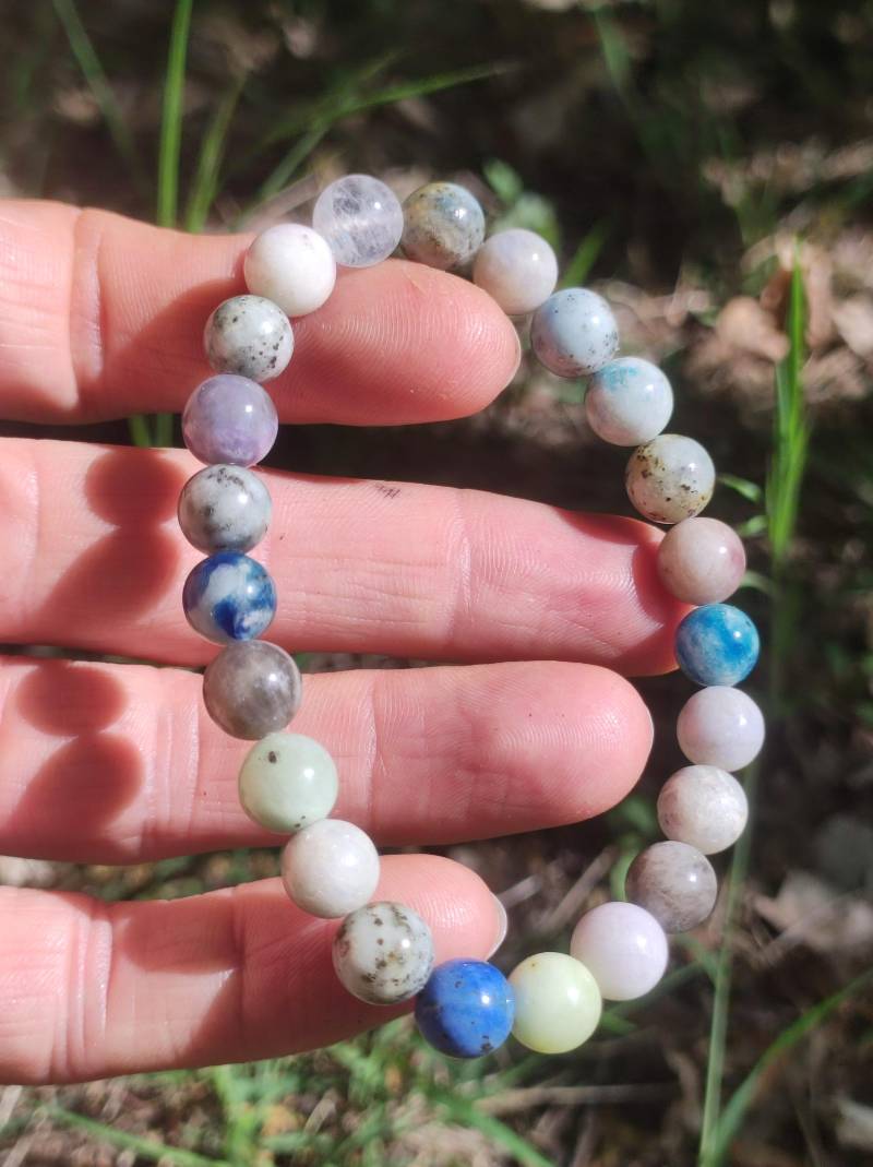 8mm Hackmanit Rarität Edelstein Stretch Armband Blau Rosa Weiß Perlen Kristall Geschenk Mann Frau Selten Heilstein Er Sie Vater Mutter von ArtOfNatureBerlin