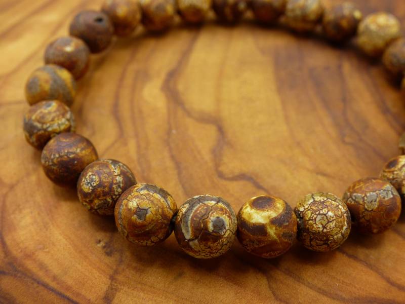 8mm Tibet Achat Auge - Edelstein Armband Braun Goa Hippie Boho Natur Heilstein Geschenk Er Sie Mann Frau Freund Rarität Energie Kraft Chakra von ArtOfNatureBerlin