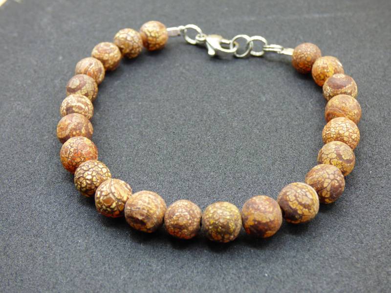 8mm Tibet Achat Auge - Edelstein Armband Perlen Heilstein Natur Braun Energie Goa Hippie Schmuck Frau Mann Er Bruder Geschenk von ArtOfNatureBerlin