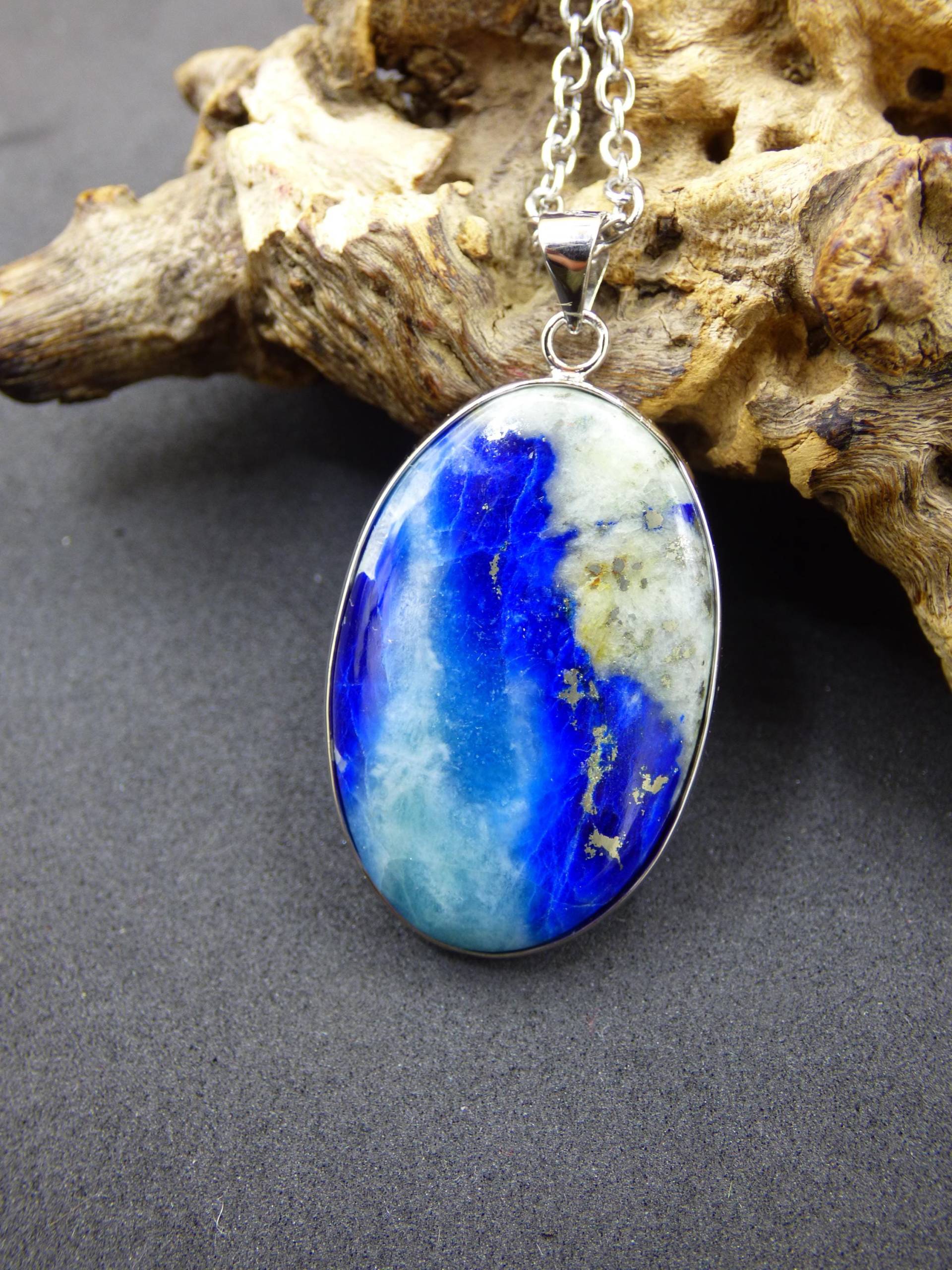 Afghanit Aaa ~ 925 Silber Edelstein Kette Heilstein Natur Blau Rarität Edel Mann Frau Geschenk Er Sie Freundin Energie Kraft Ruhe Glück von ArtOfNatureBerlin