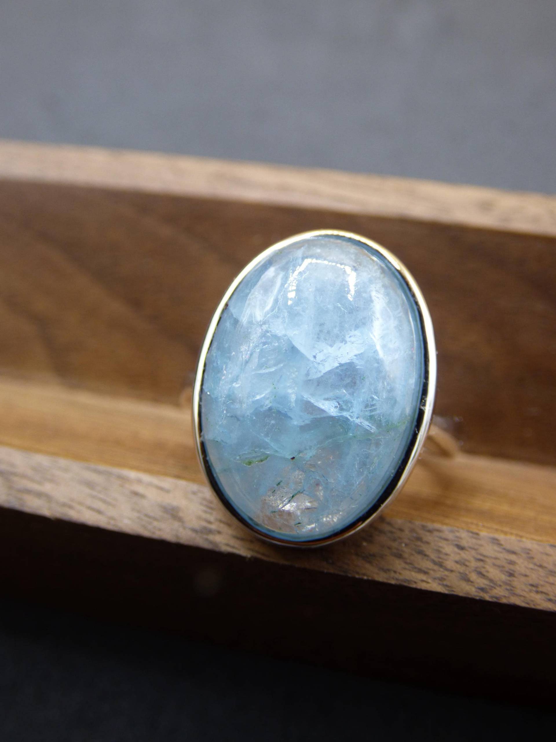 Aquamarin 925 Silber Ring Größenverstellbar Edelstein Blau Natur Facettiert Schliff Heilstein Rarität Hochwertig Edel Geschenk Frau Freundin von ArtOfNatureBerlin