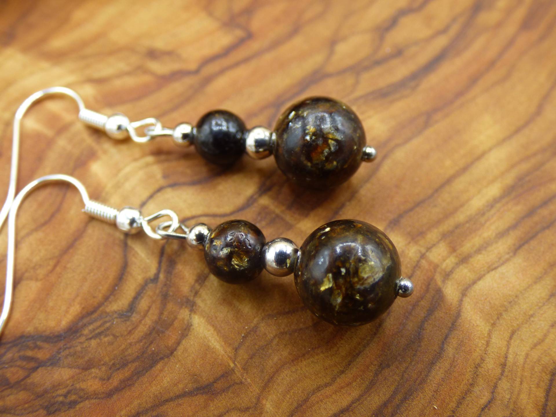 Biotit ~ Edelstein Ohrringe ~Goa ~Hippie ~Boho ~Ethno ~Nature ~Heilstein ~Natur ~Ohrhänger ~Edelstahl ~Rarität von ArtOfNatureBerlin