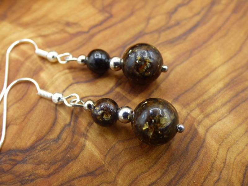 Biotit ~ Edelstein Ohrringe ~Goa ~Hippie ~Boho ~Ethno ~Nature ~Heilstein ~Natur ~Ohrhänger ~Edelstahl ~Rarität von ArtOfNatureBerlin