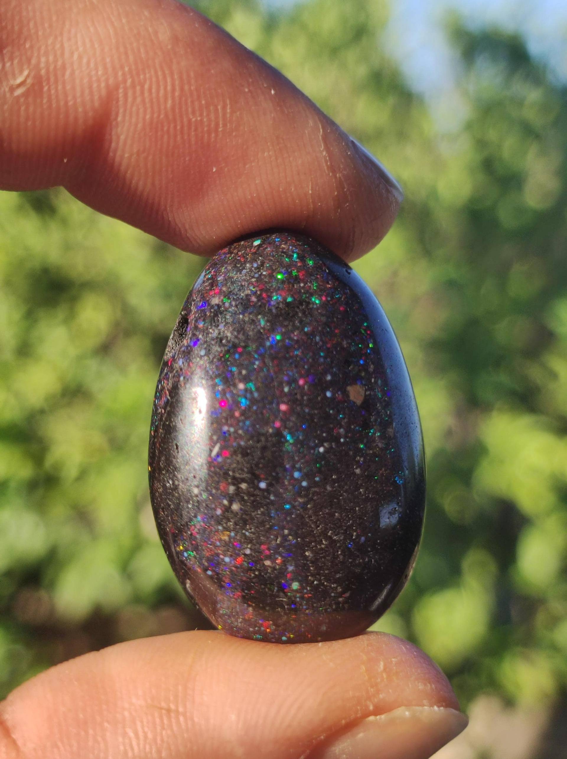 Black Opal - Edelstein Kette Bunt Funkelnd Rarität Natur Heilstein Energie Chakra Kristall Anhänger Mann Frau Kind Vater Geschenk Er Sie von ArtOfNatureBerlin