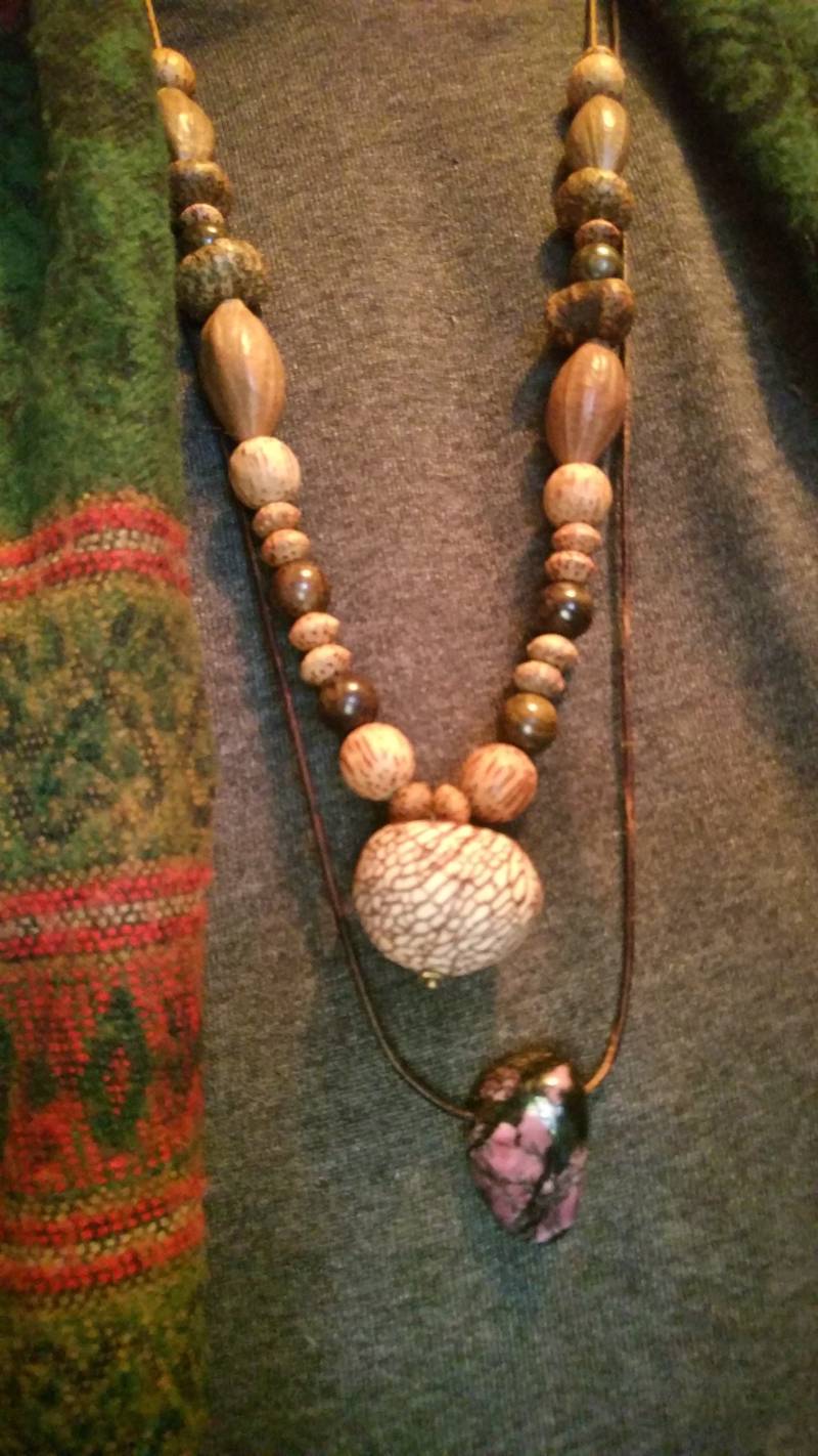 Bodhi Baum ~ Holz & Edelstein Kette ~Goa~Hippie~Ethno~Nature von ArtOfNatureBerlin