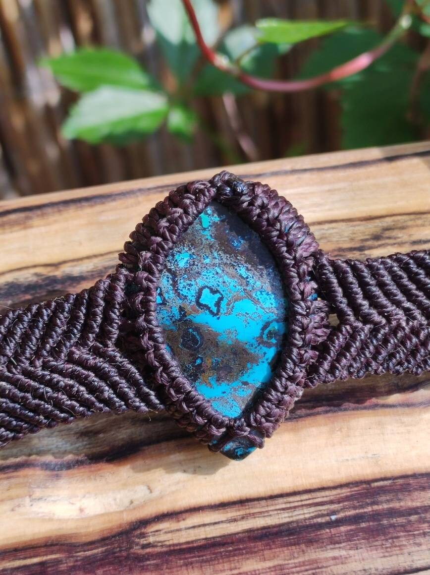 Chrysocoll ~ Edelstein Makramee Armband Goa Hippie ~Boho ~Ethno ~Indie ~Nature ~Heilstein Chrysocoll ~ Edelstein Makramee Armband Goa Hippie ~Boho ~Ethno ~Indie ~Nature ~Heilstein von ArtOfNatureBerlin