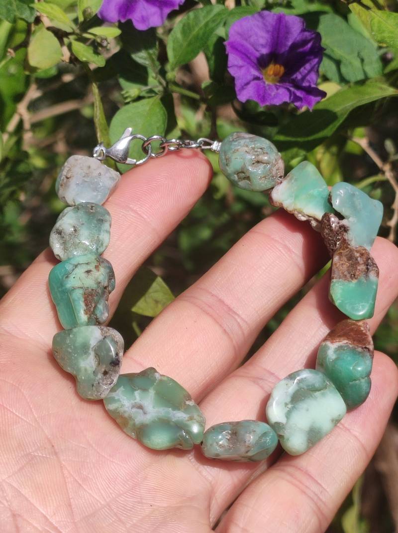 Chrysoprase A Edelstein Armband Grün Natur Rarität Edel Hochwertig Heilstein Damen Schmuck Qualität Geschenk Frau Mutter Mann Unisex Er Sie von ArtOfNatureBerlin