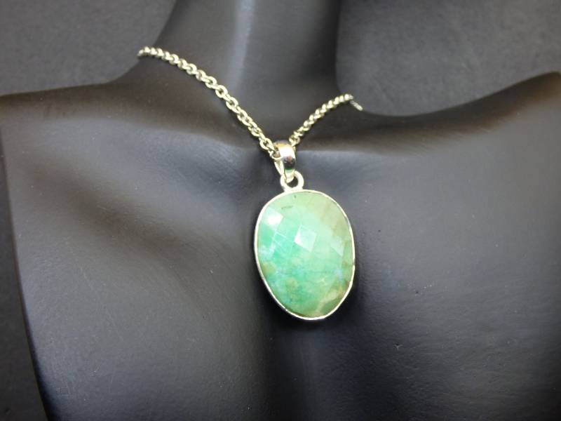 Chrysoprase Aaa Edelstein Kette 925 Sterling Silber - Edler Frau Mann Schmuck Filigran Hochzeitstag Geburtstag Geschenk Heilstein Rarität von ArtOfNatureBerlin