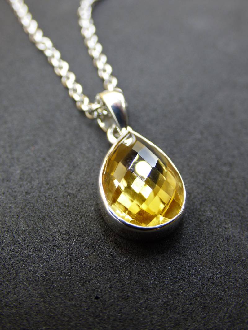 Citrin Echt Aaa Qualität Edelstein Kette 925 Sterling Silber Frauen Schmuck Filigran Hochzeit Geburtstag Geschenk Heilstein Rarität Gelb von ArtOfNatureBerlin