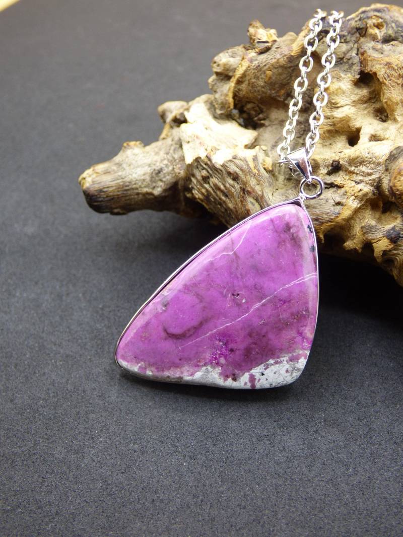 Cobalt Calcit Kobaltcalcit - 925 Silber Edelstein Kette Heilstein Natur Pink Rosa Rarität Edel Mann Frau Geschenk Er Sie Freundin Kristall von ArtOfNatureBerlin
