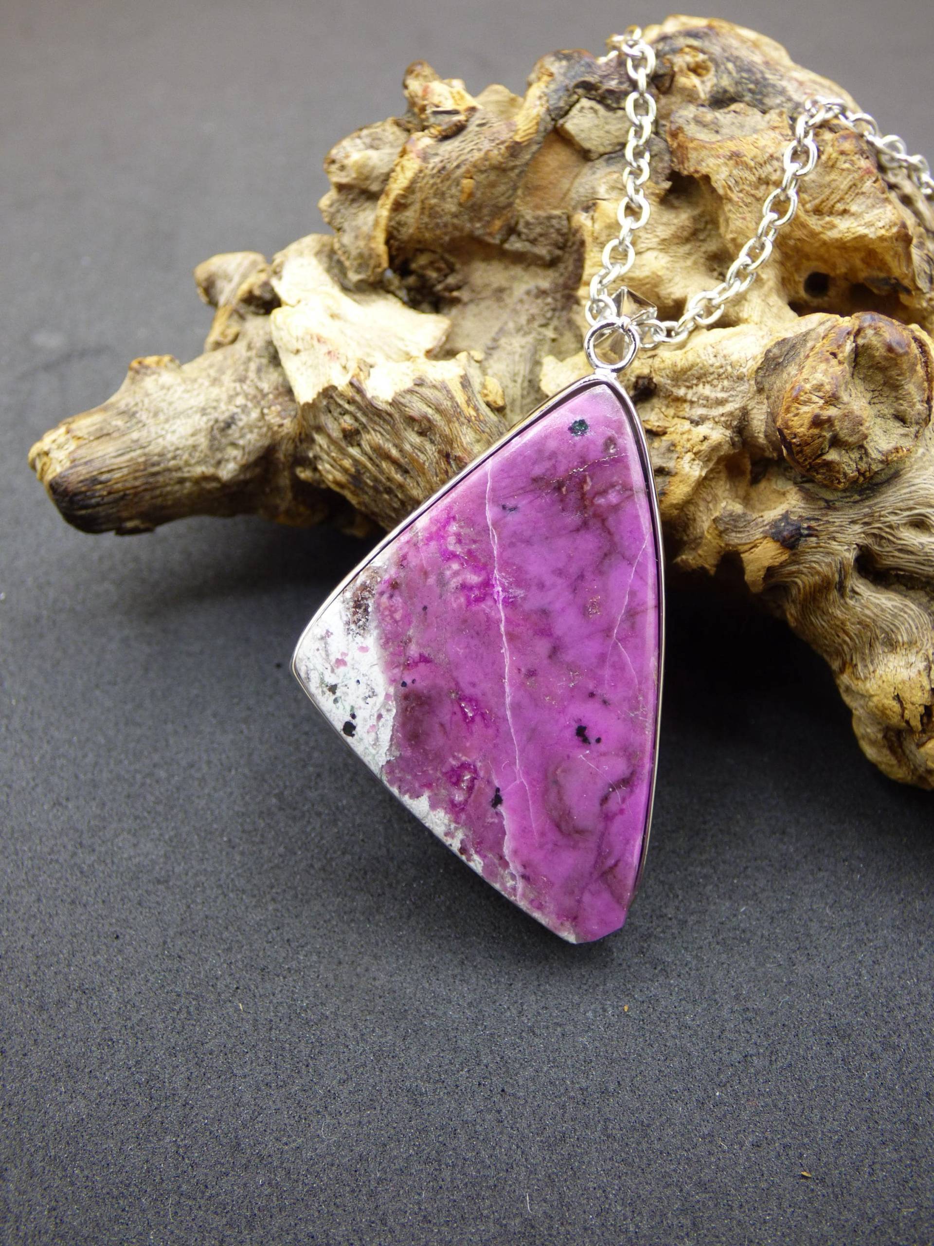 Cobalt Calcit Kobaltcalcit - 925 Silber Edelstein Kette Heilstein Natur Pink Rosa Rarität Edel Mann Frau Geschenk Er Sie Freundin Kristall von ArtOfNatureBerlin
