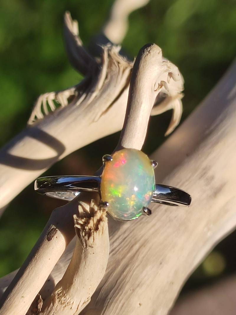 Ethiopian Opal Aaa - 925 Silber Ring Verstellbar Edelstein Heilstein Energie Kraft Vintage Frauen Hochwertig Geschenk Sie Frau Mutter von ArtOfNatureBerlin