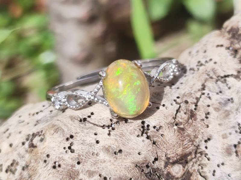 Ethiopian Opal Aaa - 925 Silber Ring Verstellbar Edelstein Heilstein Energie Kraft Vintage Frauen Hochwertig Geschenk Sie Frau Mutter von ArtOfNatureBerlin