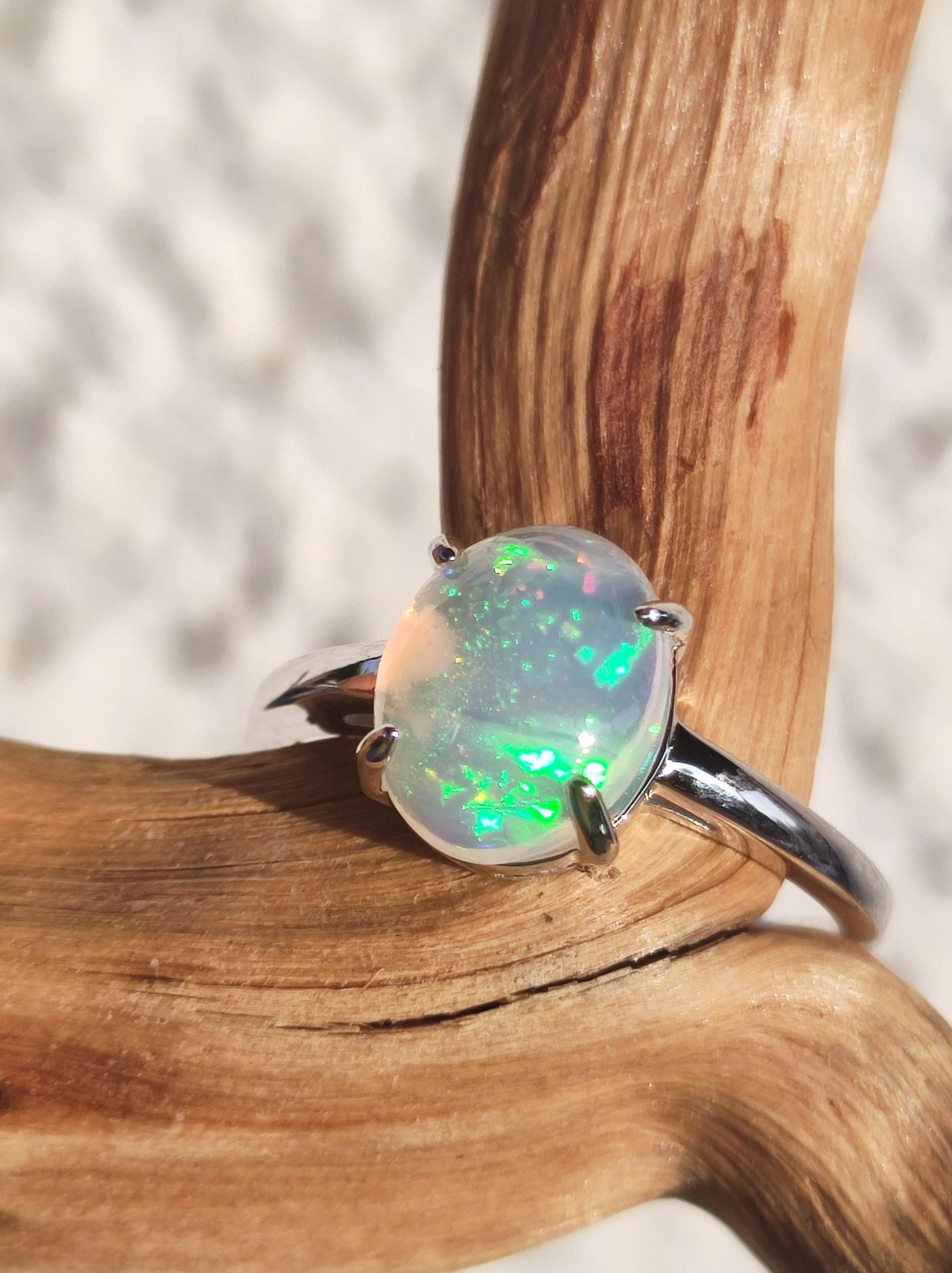 Ethiopian Opal Aaa - 925 Silber Ring Verstellbar Edelstein Heilstein Energie Kraft Vintage Frauen Hochwertig Geschenk Sie Frau Mutter von ArtOfNatureBerlin