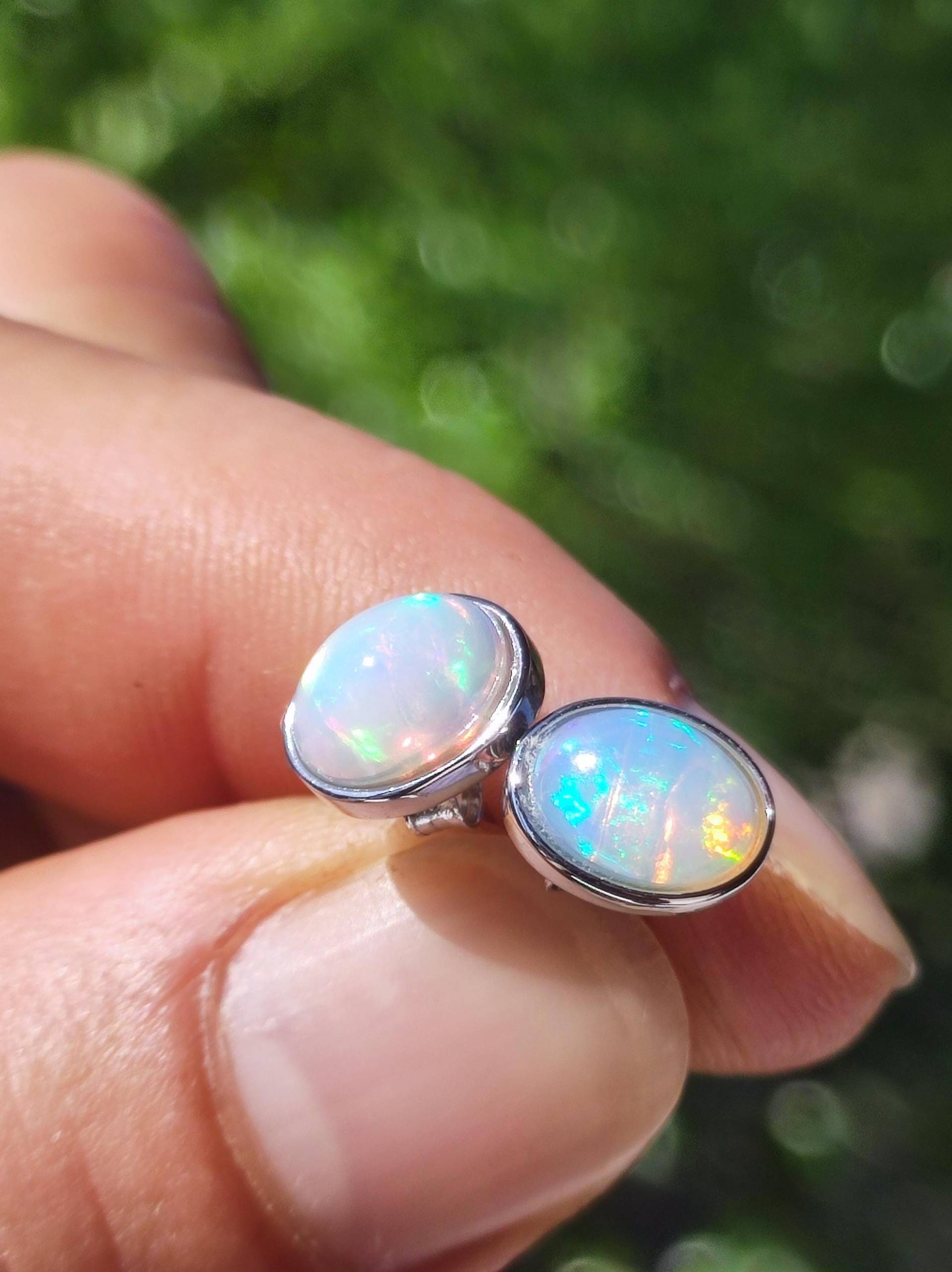 Ethiopian Opal Aaa - 925 Sterling Silber Ohrstecker Bunt Ohrringe Edelstein Heilstein Energie Frau Geschenk Schmuck Hochwertig Edel Rarität von ArtOfNatureBerlin