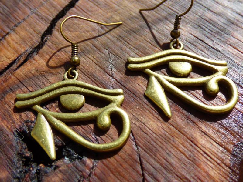 Eye Of Horus/Auge Des Ohrringe Frauen Männer Er Sie Geschenk Freundin Illuminati Hippie Goa Boho Ethno Nature Antik Bronz Handarbeit von ArtOfNatureBerlin