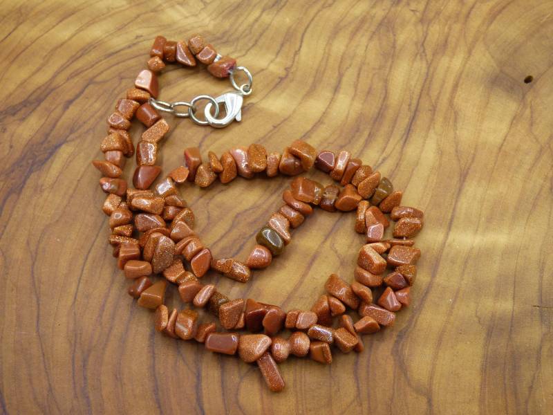 Goldfluss Rot Orange ~ Edelstein Splitterkette ~Hippie ~Goa ~Boho ~Ethno ~Nature ~Heilstein von ArtOfNatureBerlin