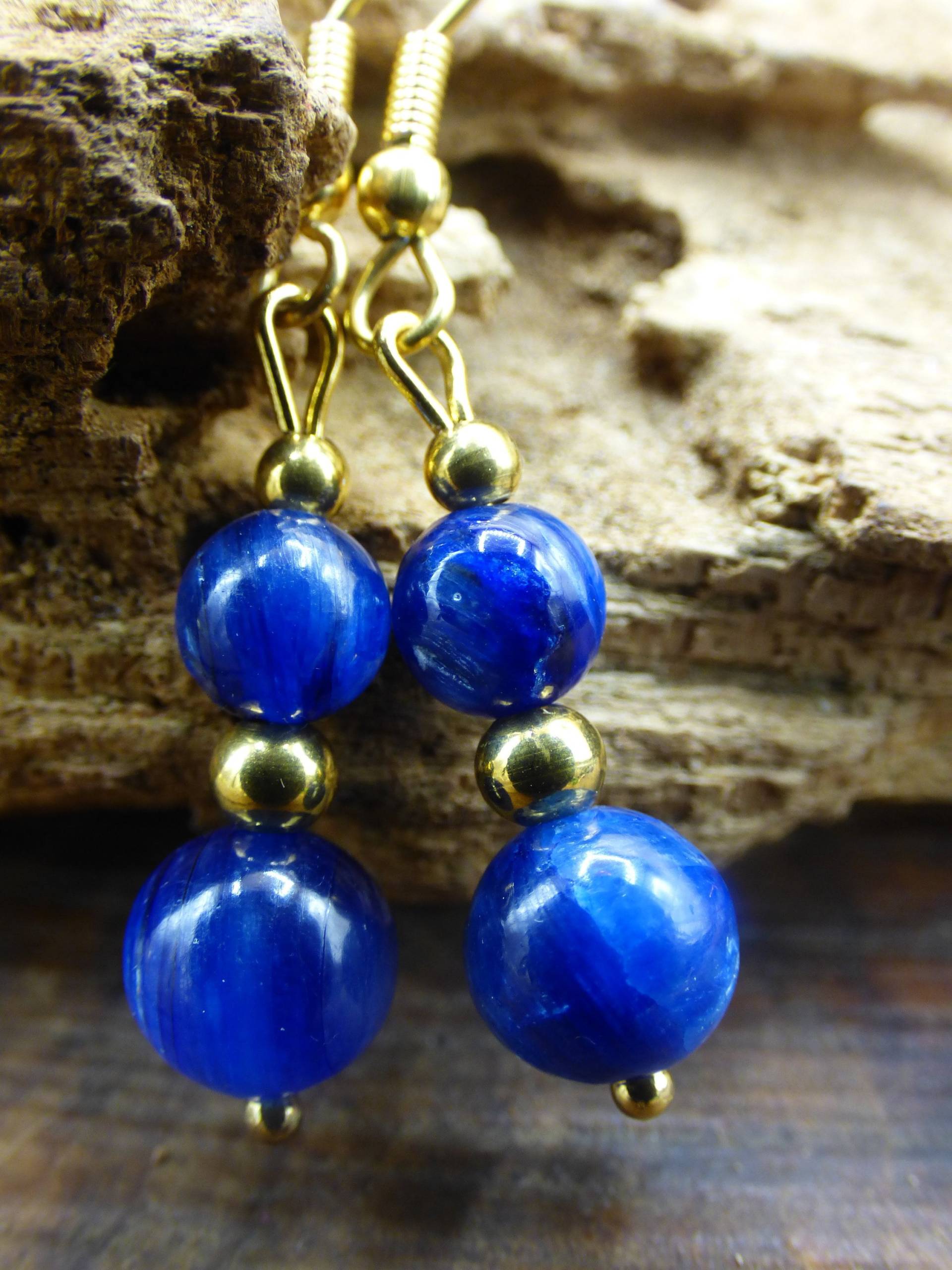 Kyanit/Cyanit Disthen Sapparit ~ Edelstein Ohrringe ~Goa ~Hippie ~Boho ~Ethno ~Nature ~Heilstein ~Natur ~Ohrhänger ~Edelstahl ~Rarität von ArtOfNatureBerlin