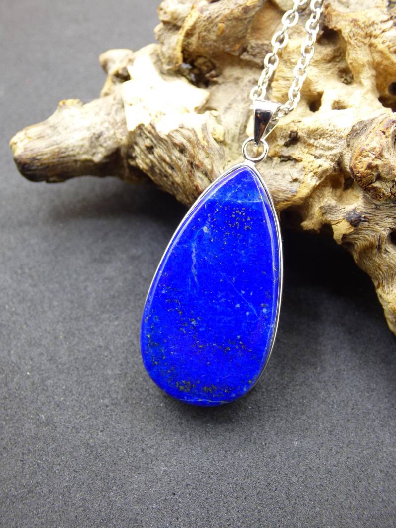 Lapislazuli ~ 925 Silber Edelstein Kette Heilstein Natur Blau Rarität Edel Mann Frau Geschenk Er Sie Freundin Energie Kraft Ruhe Glück von ArtOfNatureBerlin