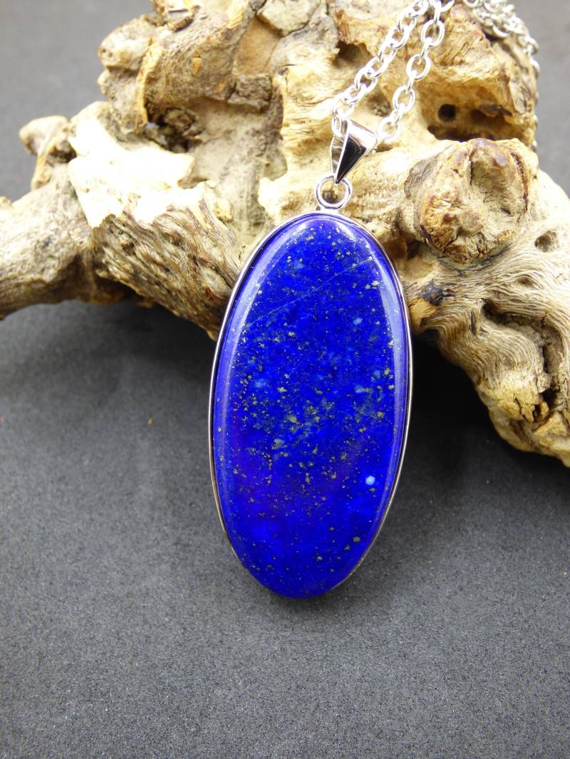 Lapislazuli ~ 925 Silber Edelstein Kette Heilstein Natur Blau Rarität Edel Mann Frau Geschenk Er Sie Freundin Energie Kraft Ruhe Glück von ArtOfNatureBerlin