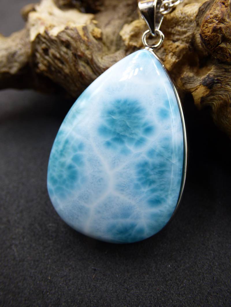 Larimar Aaa "Atlantis Stone" Edelstein Kette 925 Sterling Silber Frau Schmuck Edel Natur Heilstein Hippie Rarität Meer Himmel Blau Geschenk von ArtOfNatureBerlin