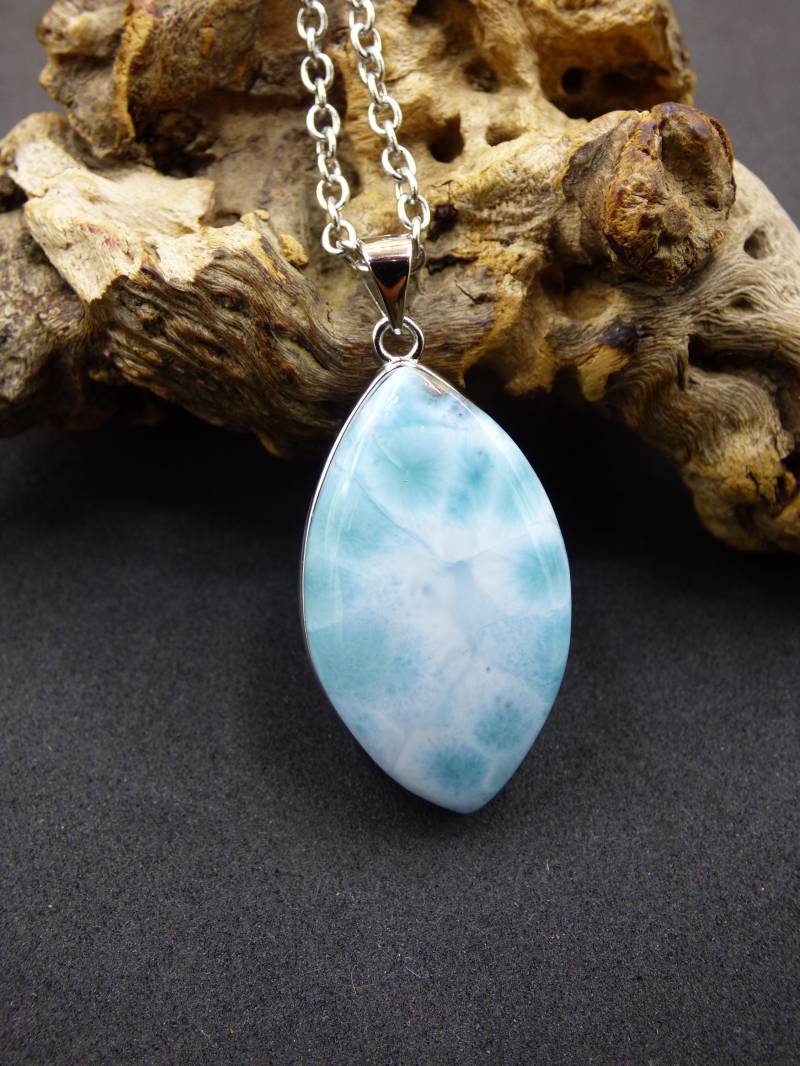 Larimar Aaa "Atlantis Stone" Edelstein Kette 925 Sterling Silber Frau Schmuck Edel Natur Heilstein Hippie Rarität Meer Himmel Blau Geschenk von ArtOfNatureBerlin