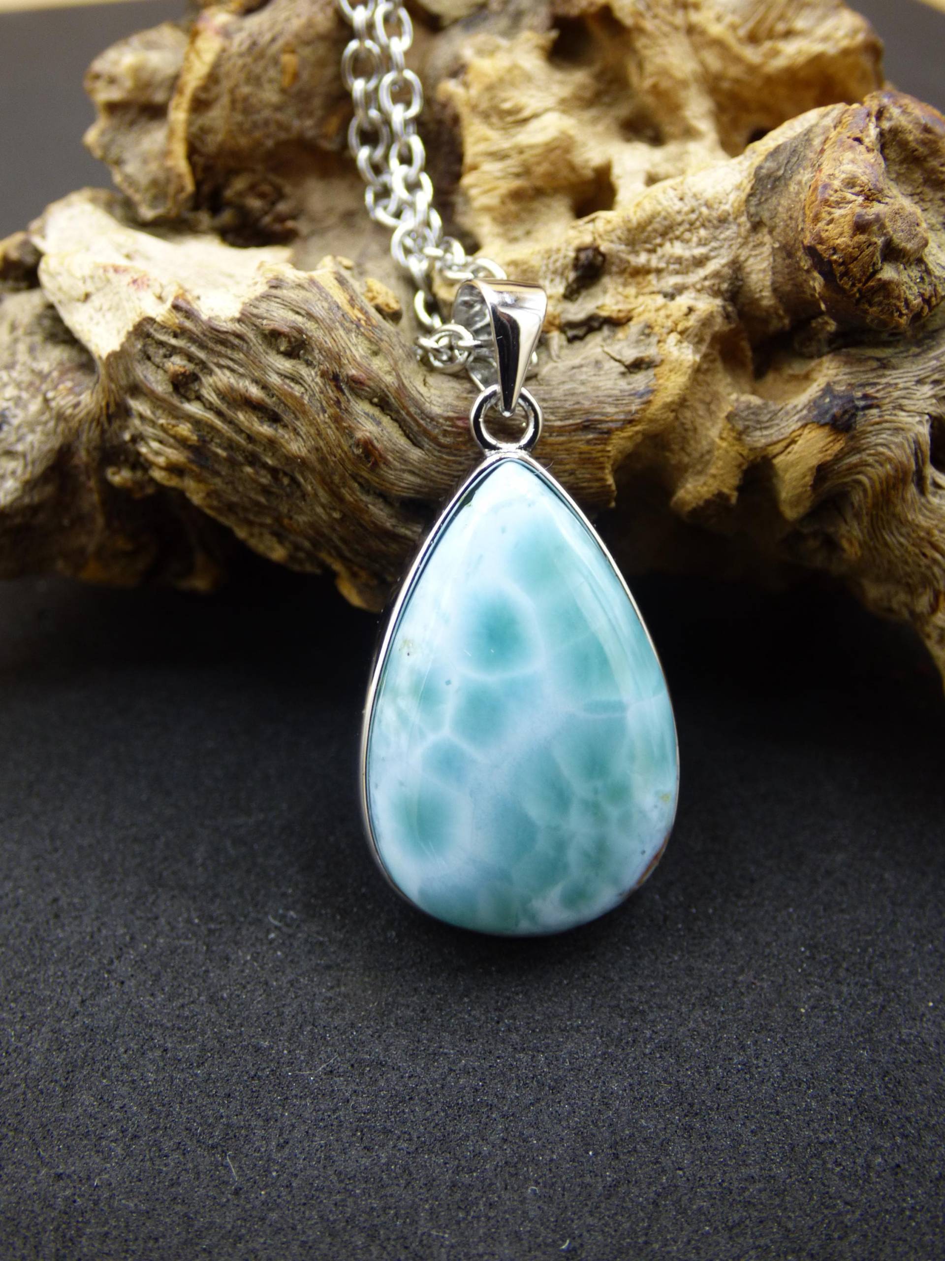Larimar Aaa "Atlantis Stone" Edelstein Kette 925 Sterling Silber Frau Schmuck Edel Natur Heilstein Hippie Rarität Meer Himmel Blau Geschenk von ArtOfNatureBerlin