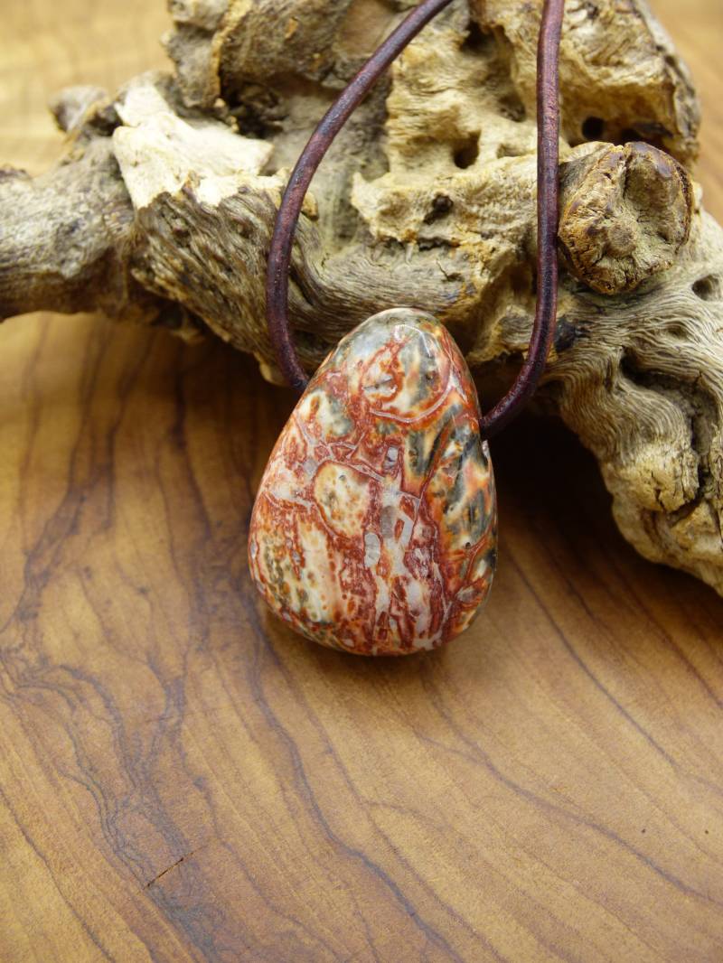 Leoparden Jaspis Rot ~ Edelstein Kette Goa Hippie ~Boho ~Ethno ~Nature ~Heilstein Kraftstein von ArtOfNatureBerlin