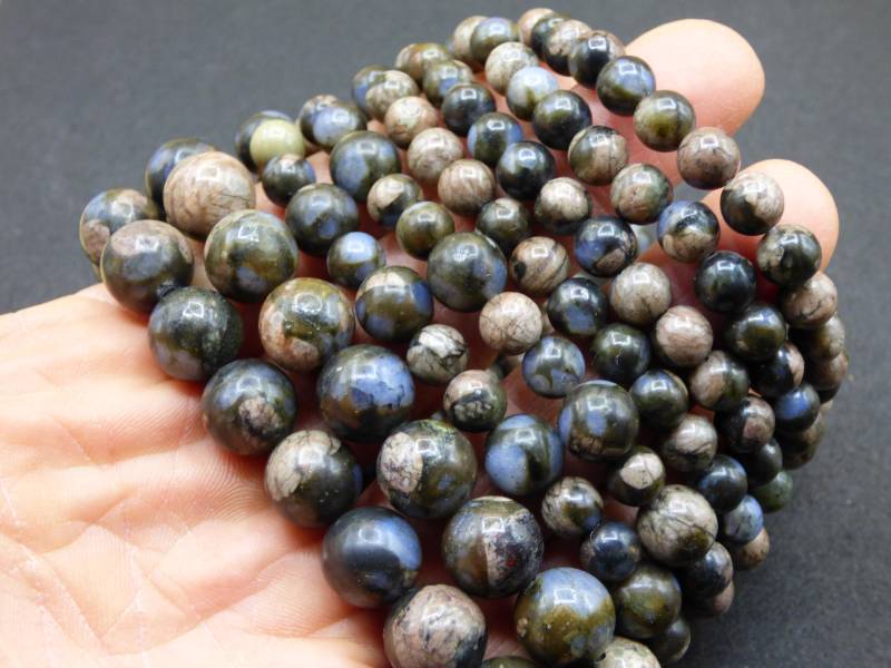 Llanite/Liberit Blau - Edelstein Armband Perlen Heilstein Natur Energie Goa Hippie Tibet Schmuck Frau Mann Er Geschenk Rarität von ArtOfNatureBerlin