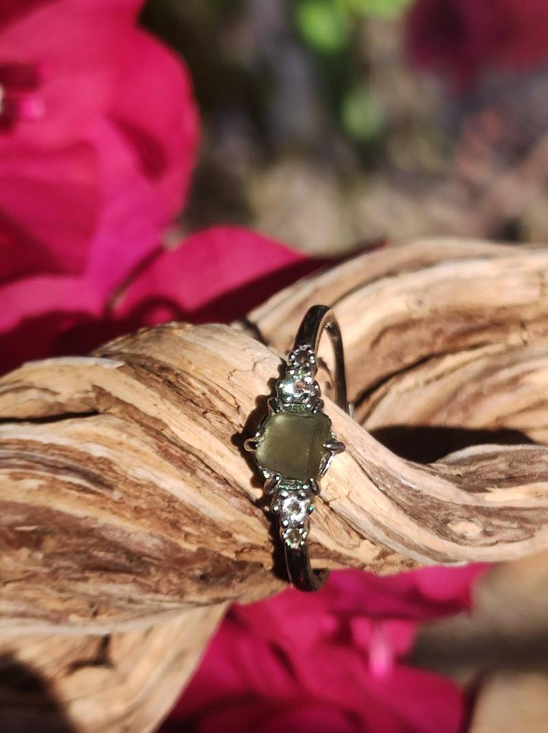 Moldavit | Meteorit Aaa - 925 Silber Ring Verstellbar Edelstein Heilstein Energie Kraft Vintage Frauen Edel Geschenk Sie Frau Mutter von ArtOfNatureBerlin