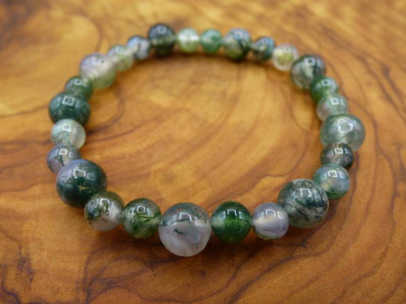 Moosachat - Edelstein Armband Grün Klar Goa Hippie Boho Natur Heilstein Geschenk Er Sie Mann Frau Kind Freund Rarität Energie Kraft Chakra von ArtOfNatureBerlin