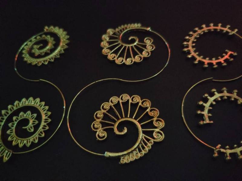 Paar ~ Goldene Ohr Spiralen Schnecke Mandala ~Hippie ~Goa ~Boho ~Ethno ~Nature Kreolen Creolen von ArtOfNatureBerlin