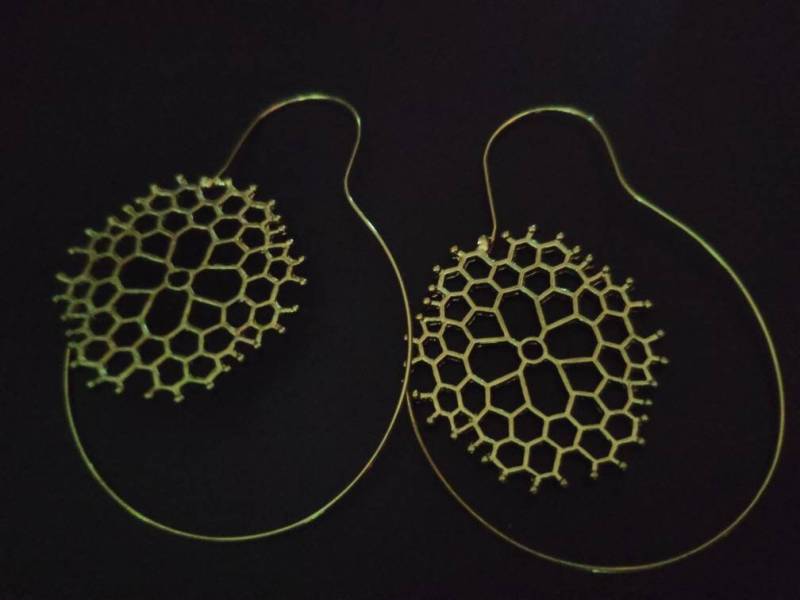 Paar ~ Goldene Ohrringe Bienenwabe ~Hippie ~Goa ~Boho ~Ethno ~Nature Kreolen Creolen von ArtOfNatureBerlin