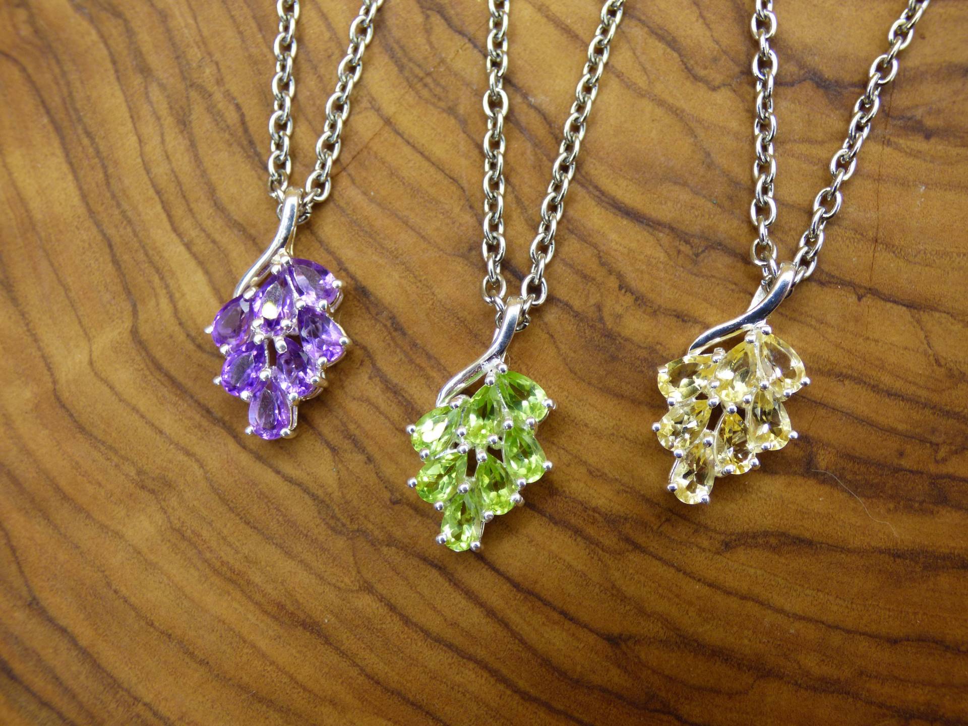 Peridot/Citrin Amethyst - Kette 925 Silber Edelstein Grün Gelb Lila Natürlich Heilstein Edel Energie Kraft Schmuck Hochwertig Süß von ArtOfNatureBerlin
