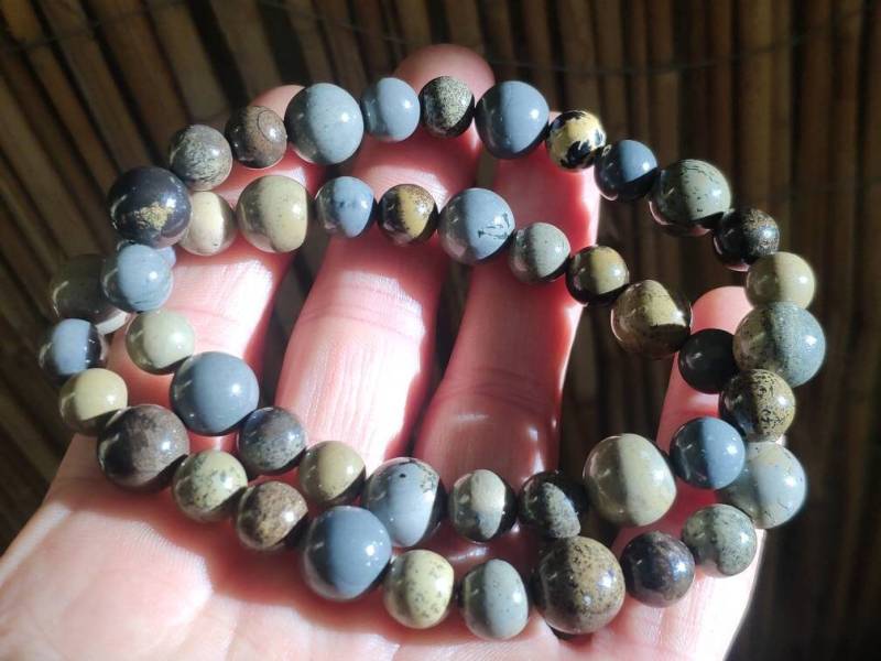 Phantasie Jaspis ~ Edelstein Armband 8/10mm Stretch Braun Grau Goa Hippie ~Boho ~Ethno ~Indie ~Nature ~Heilstein von ArtOfNatureBerlin