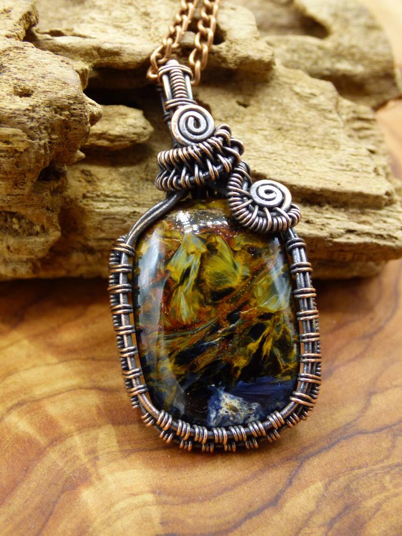Pietersite ~ Wire ~ ~ Blitz Edelstein Kette Mit Kupferdraht ~Hippie ~Goa ~Boho ~Ethno ~Nature ~Heilstein ~Energy ~Chakra Galaxy Universum Pietersite ~ Wire ~ ~ Blitz Edelstein Kette Mit Kupferdraht ~Hippie ~Goa ~Boho ~Ethno ~Nature ~Heilstein ~Energy ~Chakra Galaxy Universum von ArtOfNatureBerlin