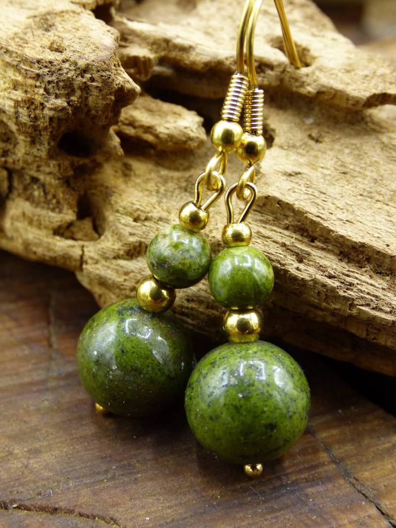 Regenwald Rhyolith ~ Edelstein Ohrringe ~Goa ~Hippie ~Boho ~Ethno ~Nature ~Heilstein von ArtOfNatureBerlin